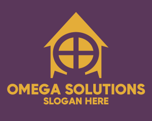 Yellow Omega House logo design