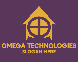 Yellow Omega House logo design