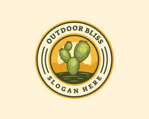 Prickly Pear Cactus Desert logo design