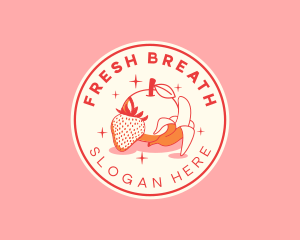 Retro Banana Strawberry Orange logo design