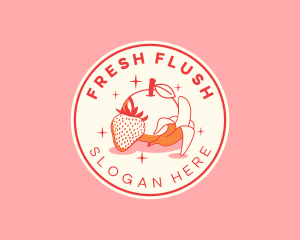 Retro Banana Strawberry Orange logo design