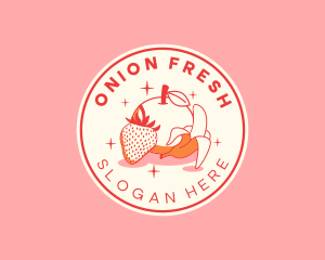 Retro Banana Strawberry Orange logo design