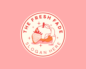 Retro Banana Strawberry Orange logo design