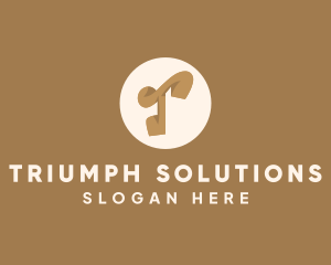 Elegant Brown Letter T logo design