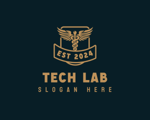 Healthcare Caduceus Lab logo design