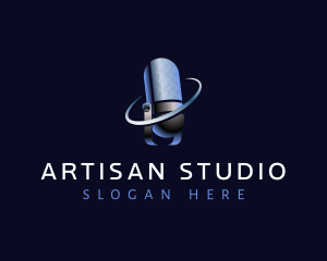 Microphone Studio Podcast logo design