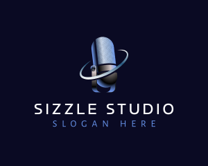 Microphone Studio Podcast logo design