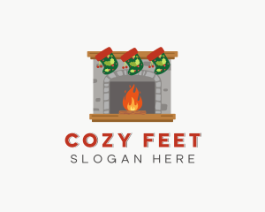 Christmas Fireplace Socks logo