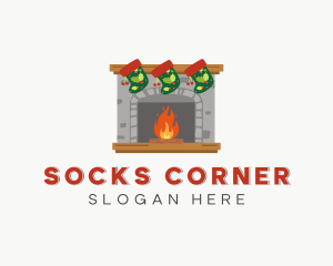 Christmas Fireplace Socks logo