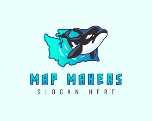 Washington Ocean Whale logo design