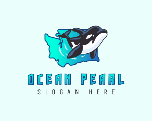 Washington Ocean Whale logo design