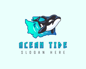 Washington Ocean Whale logo design