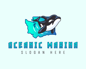 Washington Ocean Whale logo design