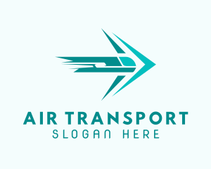 Teal Train Arrow Shipping logo design