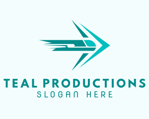 Teal Train Arrow Shipping logo