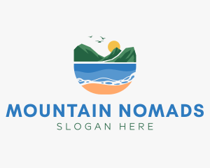 Tropical Mountain Beach logo design