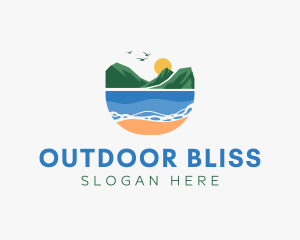 Tropical Mountain Beach logo design