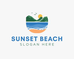 Tropical Mountain Beach logo design