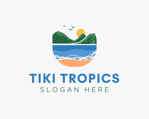 Tropical Mountain Beach logo design