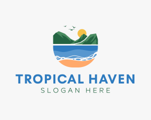 Tropical Mountain Beach logo design