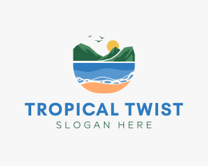 Tropical Mountain Beach logo design