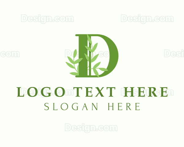 Plant Leaves Letter D Logo