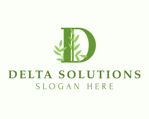 Plant Leaves Letter D logo design