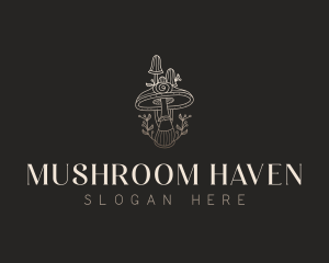 Mushroom Herbal Garden logo design