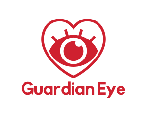 Red Heart Eye logo design