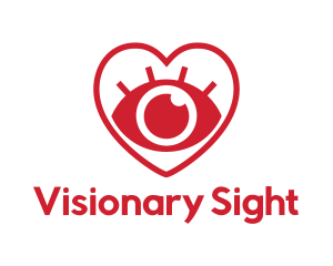 Red Heart Eye logo design