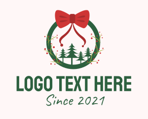 Christmas Ribbon Wreath logo