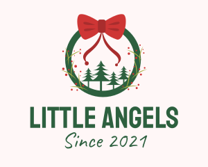 Christmas Ribbon Wreath logo