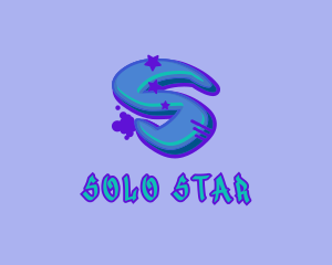 Graffiti Star Letter S logo design