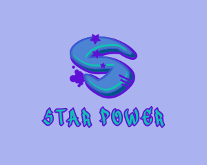 Graffiti Star Letter S logo design