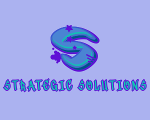 Graffiti Star Letter S logo design