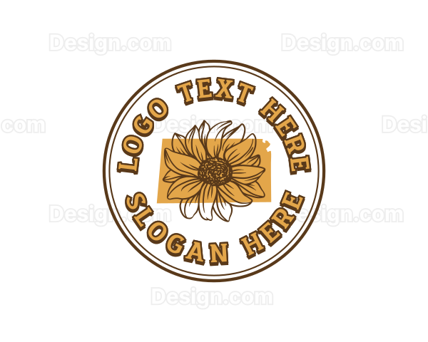 Sunflower Floral Kansas Logo