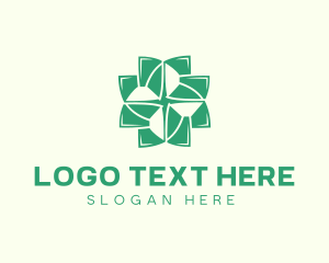 Organic Cross Leaves logo design