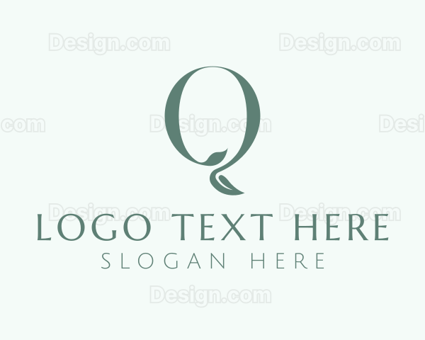 Botanical Plant Letter Q Logo