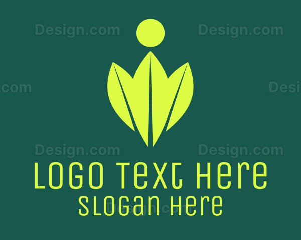 Green Leaves Organic Person Logo