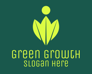 Green Leaves Organic Person logo design