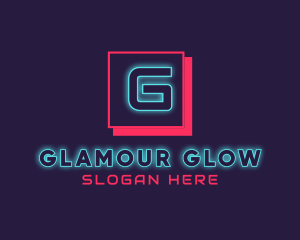 Neon Glowing DJ Gaming Logo