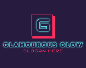 Neon Glowing DJ Gaming logo design