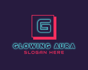 Neon Glowing DJ Gaming logo design