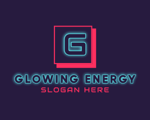 Neon Glowing DJ Gaming logo design