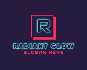 Neon Glowing DJ Gaming logo