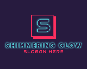 Neon Glowing DJ Gaming logo design