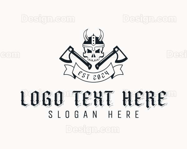 Viking Skull Warrior Logo