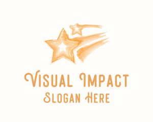 Shooting Star Watercolor logo design