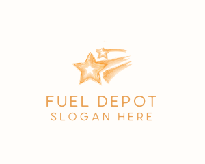 Shooting Star Watercolor logo design