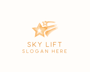 Shooting Star Watercolor logo design